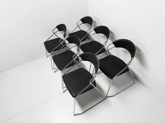 Image 1 of 6X Post Modern Wire Steel Dining Chair