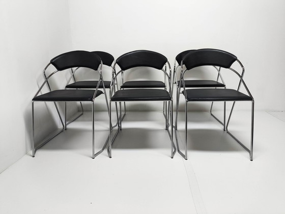 Image 1 of 6X Post Modern Wire Steel Dining Chair