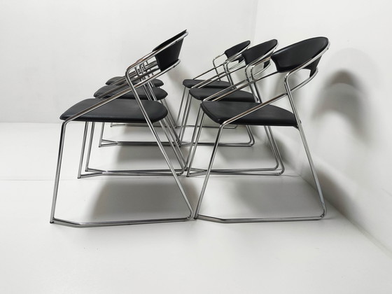 Image 1 of 6X Post Modern Wire Steel Dining Chair