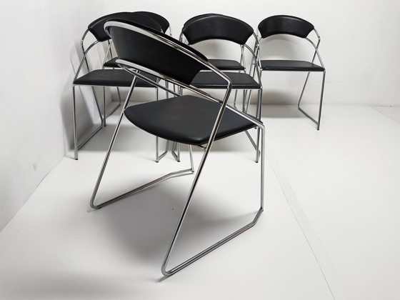 Image 1 of 6X Post Modern Wire Steel Dining Chair