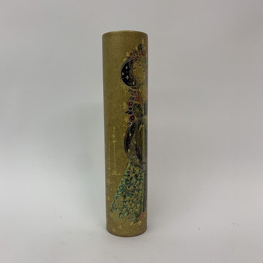 Vase vintage en or par Bjørn Wiinblad pour Rosenthal, 1970