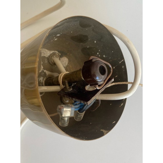 Image 1 of Ensemble de 3 lampes suspendues vintage en laiton, Danemark 1960