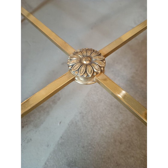 Image 1 of Table d'appoint vintage en bronze et verre par Jansen, 1970