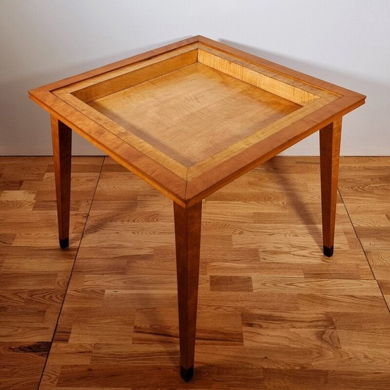 Image 1 of Table de jeu Thonet vintage en sycomore, amarante et placage de bois, années 1950