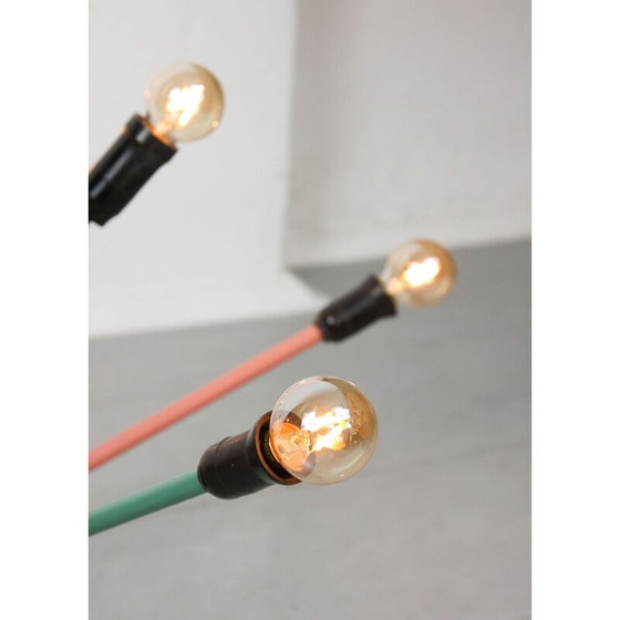 Image 1 of Lustre spoutnik vintage en noir mat, 1950