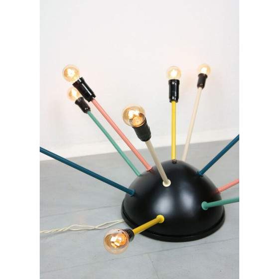 Image 1 of Lustre spoutnik vintage en noir mat, 1950