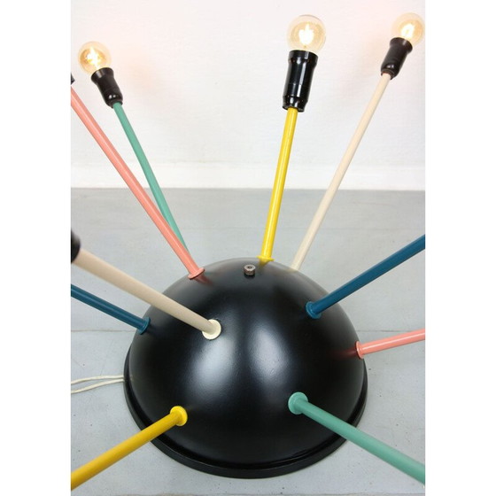 Image 1 of Lustre spoutnik vintage en noir mat, 1950