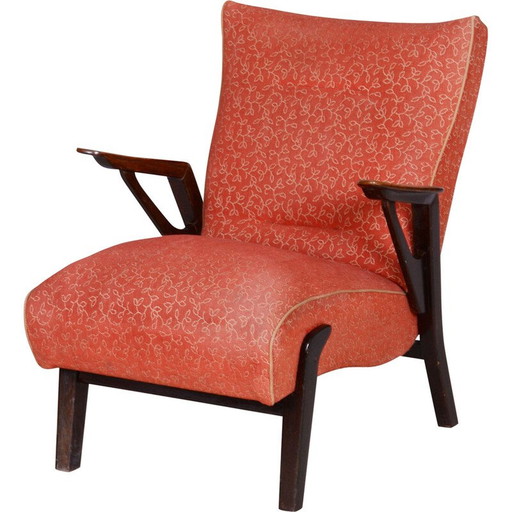 Fauteuil art déco vintage en chêne par Antonin Kybal, Tchécoslovaquie 1930