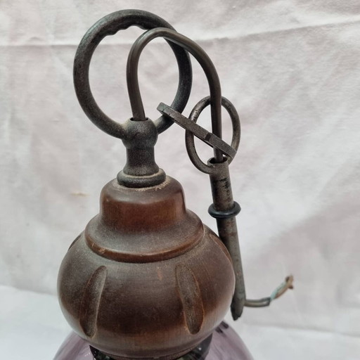 Suspension Vintage Verre Mauve
