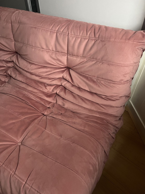 Image 1 of Togo Ligne Roset En Velours Rose - 2 Places