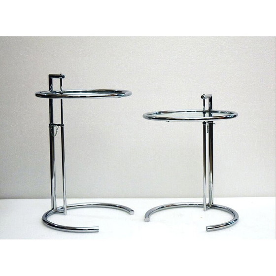 Image 1 of Tables d'appoint réglables vintage de style Eileen Gray, 1980