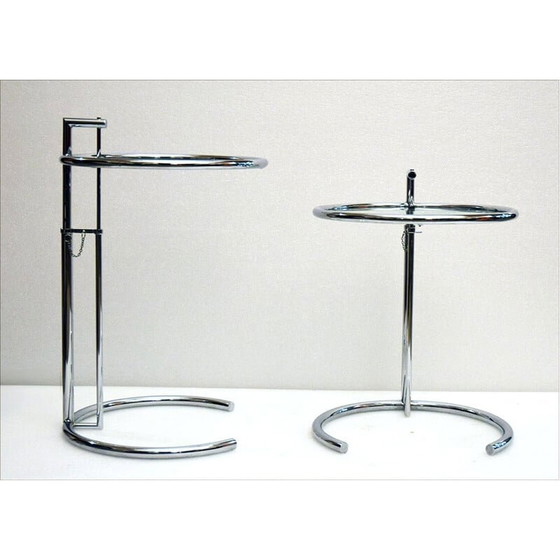 Image 1 of Tables d'appoint réglables vintage de style Eileen Gray, 1980