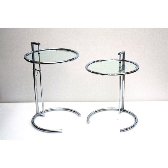 Image 1 of Tables d'appoint réglables vintage de style Eileen Gray, 1980