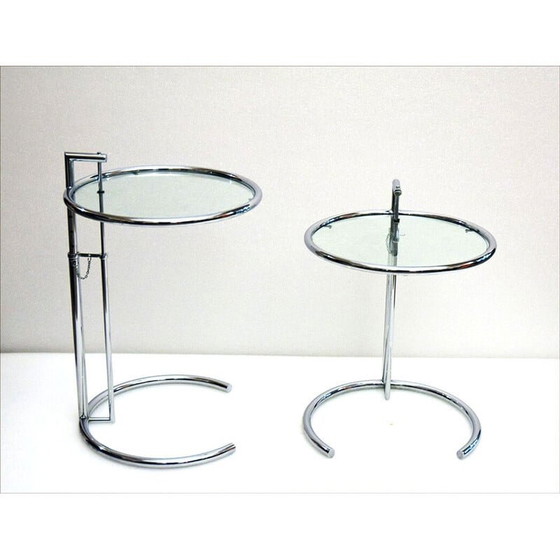 Image 1 of Tables d'appoint réglables vintage de style Eileen Gray, 1980
