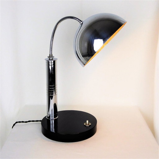 Lampe de bureau vintage chromée, 1930