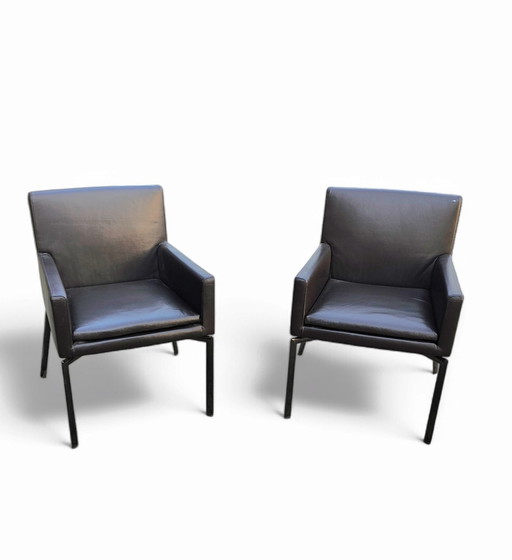 2 X Magnifiques Fauteuils Manet Minotti 2004 / Cuir marron / Chrome
Hors production
