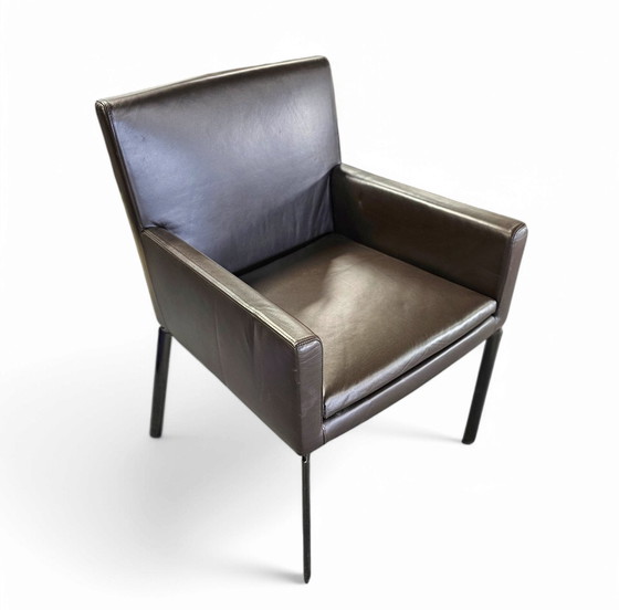 Image 1 of 2 X Magnifiques Fauteuils Manet Minotti 2004 / Cuir marron / Chrome
Hors production
