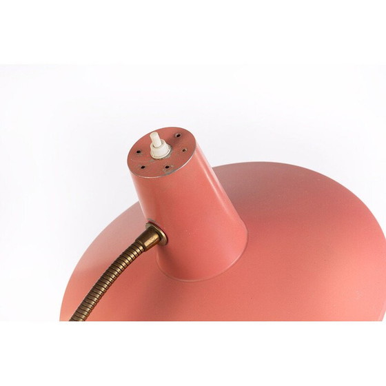 Image 1 of Lampadaire vintage réglable en laiton et rose, Italie 1950