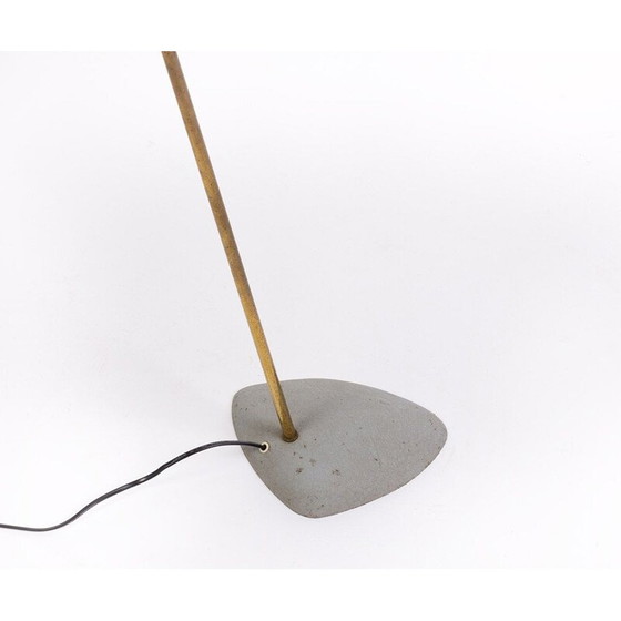 Image 1 of Lampadaire vintage réglable en laiton et rose, Italie 1950