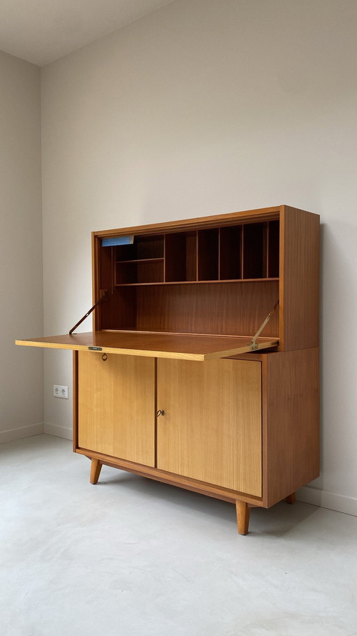 Secrétaire / armoire / bureau vintage en bois de teck