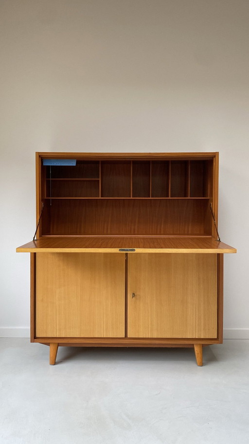 Secrétaire / armoire / bureau vintage en bois de teck
