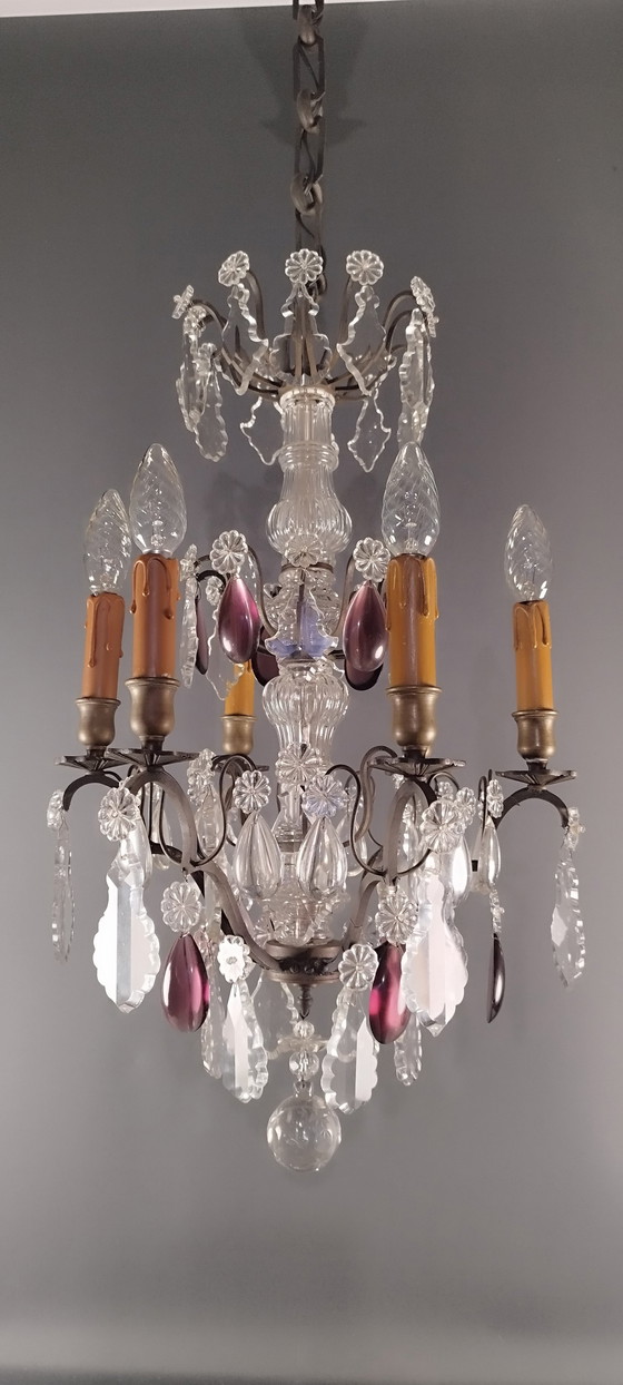 Image 1 of Lustre classique en cristal français vers 1910