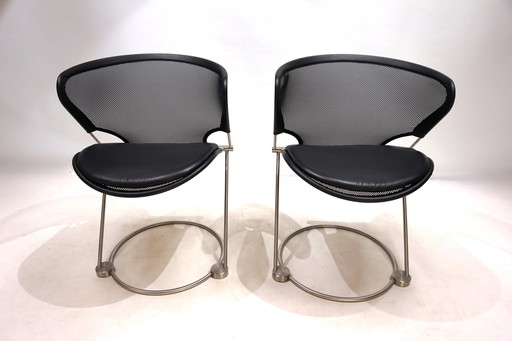 Ensemble de 2 chaises de conférence / salle à manger Wilkhahn Nuvola par Herbert Ohl, 1980