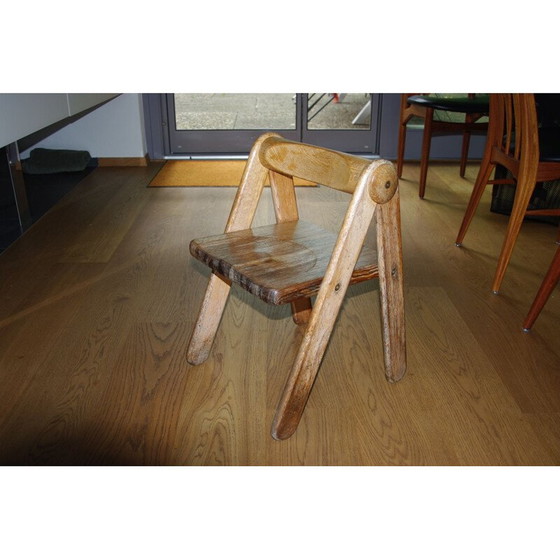 Image 1 of Chaise d'enfant vintage en pin massif par Pierre Grosjean, 1970