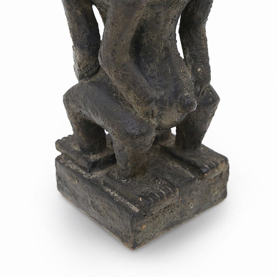 Image 1 of Statue vintage en céramique d'inspiration africaine, 1960