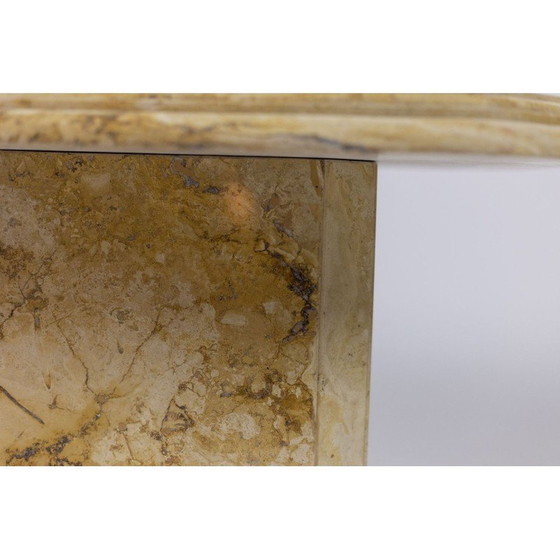 Image 1 of Paire de tables d'appoint vintage en marbre de Sienne, Italie 1970