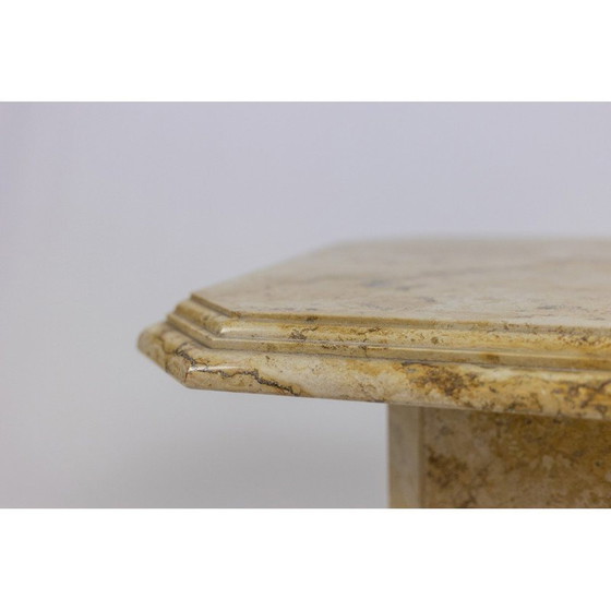 Image 1 of Paire de tables d'appoint vintage en marbre de Sienne, Italie 1970
