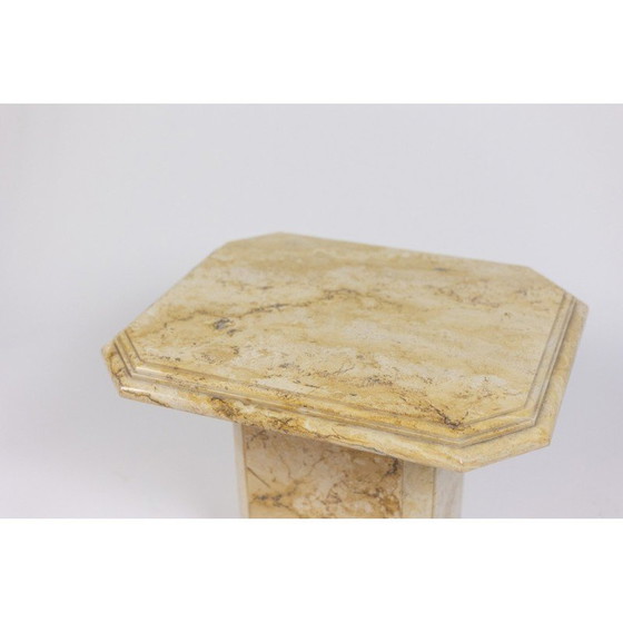 Image 1 of Paire de tables d'appoint vintage en marbre de Sienne, Italie 1970