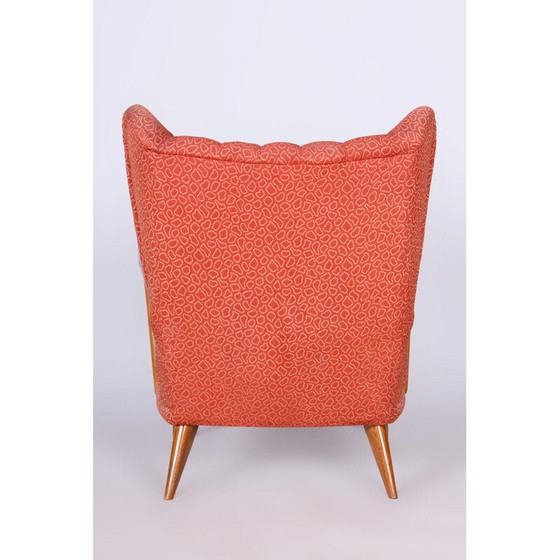 Image 1 of Fauteuil à oreilles Vintage Art Déco en hêtre par Jan Vaněk, Tchécoslovaquie 1930