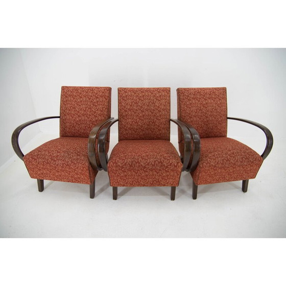Image 1 of Ensemble de 3 fauteuils vintage de Jindrich Halabala, 1940