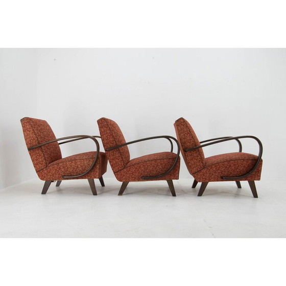 Image 1 of Ensemble de 3 fauteuils vintage de Jindrich Halabala, 1940