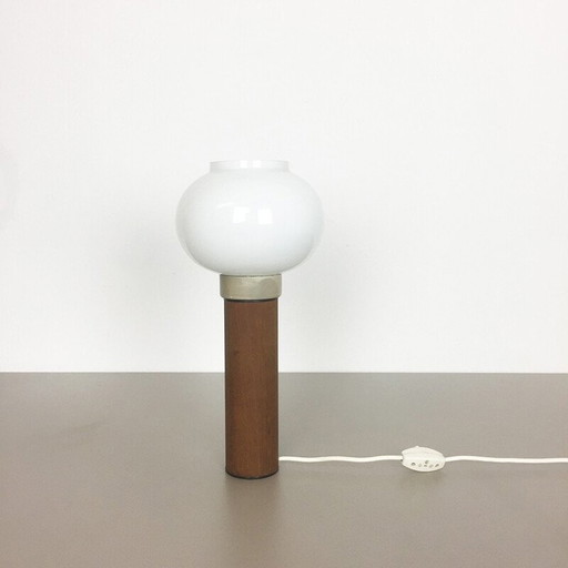 Lampe de table en teck par Uno et Östen Kristiansson pour Luxus, Suède 1960