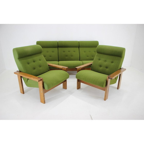 Image 1 of Ensemble de salon vintage en bois de hêtre, Tchécoslovaquie 1970