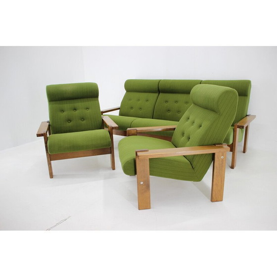 Image 1 of Ensemble de salon vintage en bois de hêtre, Tchécoslovaquie 1970