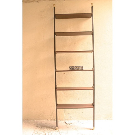 Image 1 of Bibliothèque vintage en métal et laiton, 1950