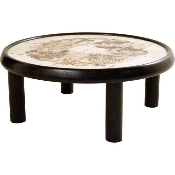 Image 1 of Table basse vintage en céramique de Roger Capron, 1980