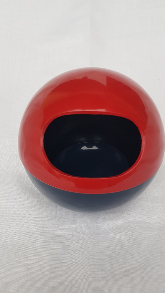 Image 1 of Space Age Design Snack-Set Mélamine Rouge-Bleu Bowl + 5 bols