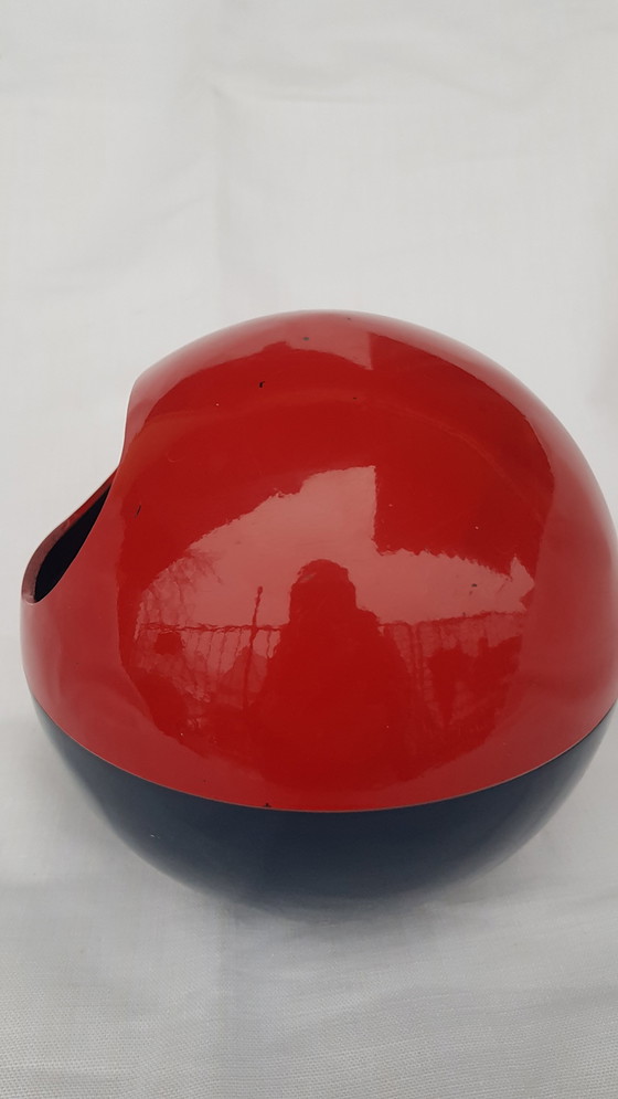 Image 1 of Space Age Design Snack-Set Mélamine Rouge-Bleu Bowl + 5 bols