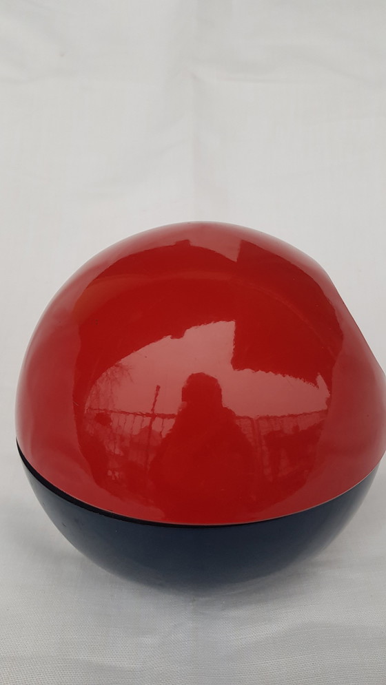 Image 1 of Space Age Design Snack-Set Mélamine Rouge-Bleu Bowl + 5 bols