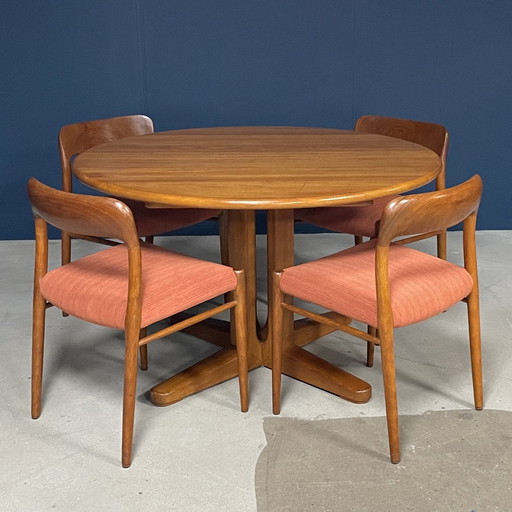 Ensemble de salle à manger vintage - Niels Otto Møller - Modèle 75 - années 1960