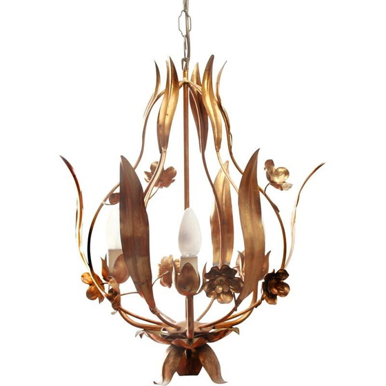Image 1 of Lampe suspendue vintage Hollywood Regency par Hans Kögl, 1970