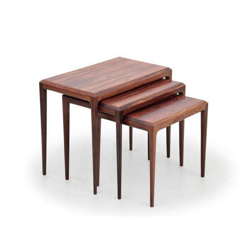 Tables gigognes scandinaves vintage en palissandre de Rio par Johannes Andersen