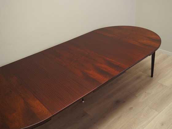 Image 1 of Table ronde en bois de rose, design danois, années 1970, fabricant : Omann Jun