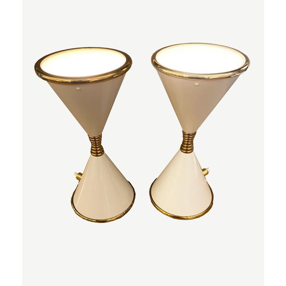 Image 1 of Paire de lampes clessidra vintage d'Angelo Lelli, 1960