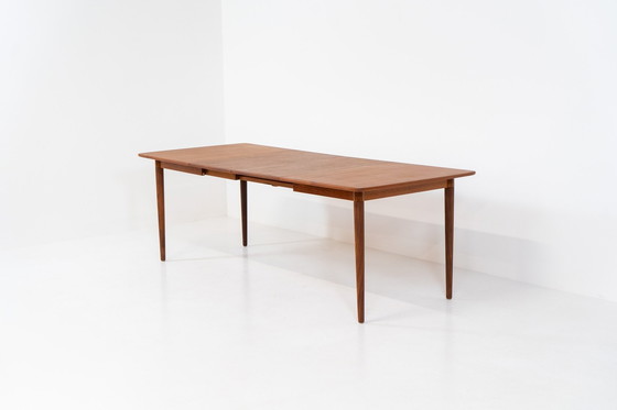 Image 1 of Grande table à manger à rallonge de Rastad & Relling pour Gustav Bahus (Norvège, années 1950).