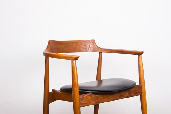 Image 1 of Fauteuil De Bureau Danois en Orme et Skai